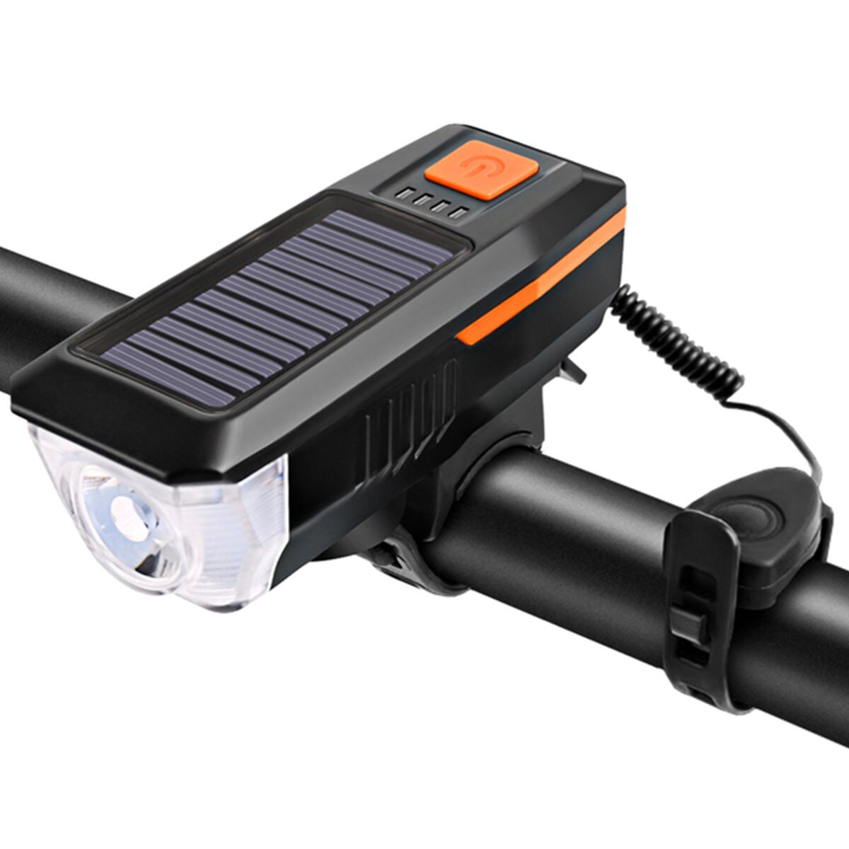 Solar Bicycle Light Rechargeable Bike Front Lamp LED Bike Headlight Outdoor Waterproof Cycling Light 3 Light Modes Head Light