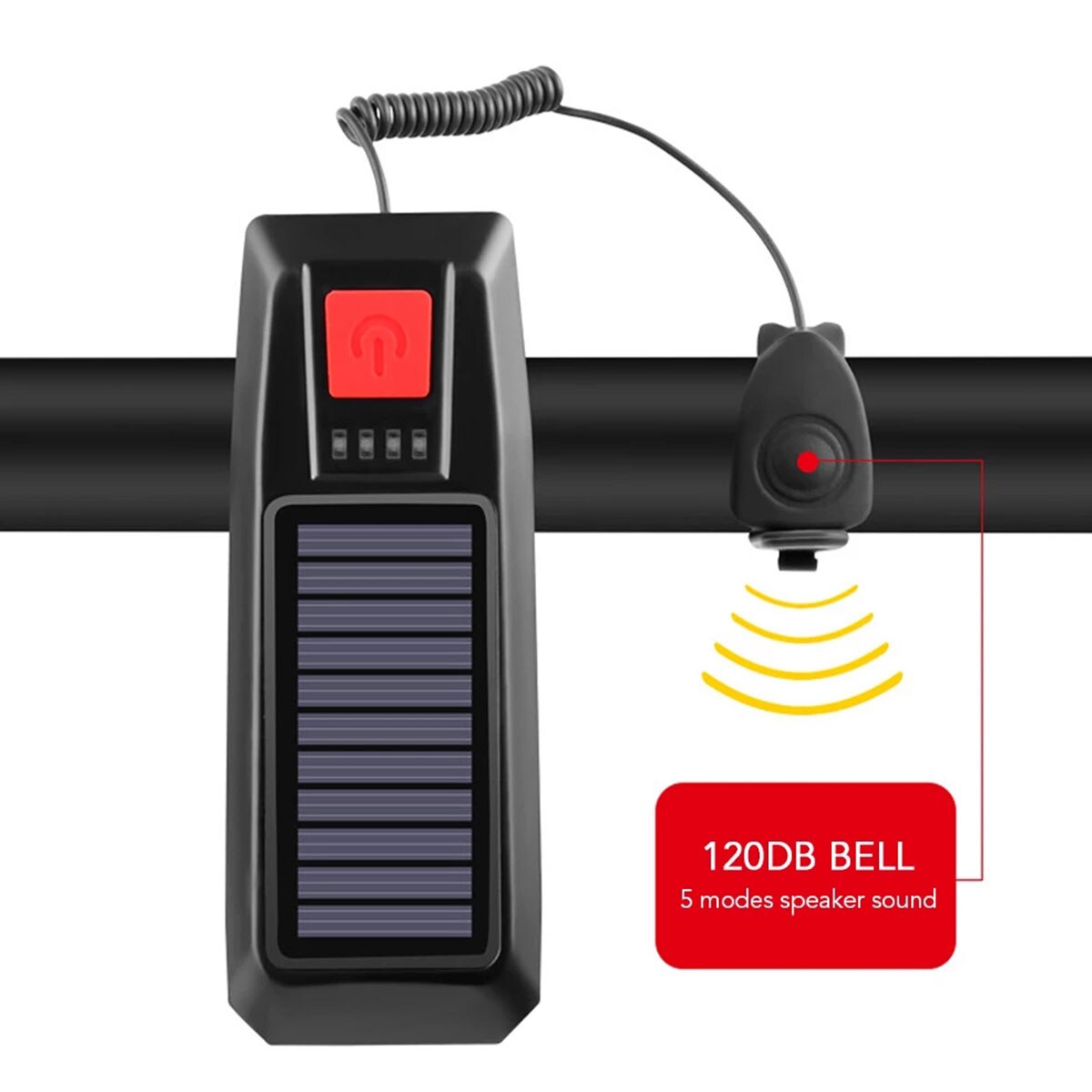 Solar Bicycle Light Rechargeable Bike Front Lamp LED Bike Headlight Outdoor Waterproof Cycling Light 3 Light Modes Head Light