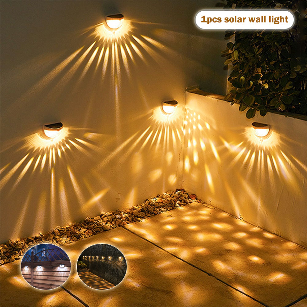 Outdoor Waterproof LED Solar Lights Garden Decoration Lighting Solar Fence Lights Wall Lamp Solar Powered Stairs Deck Lights