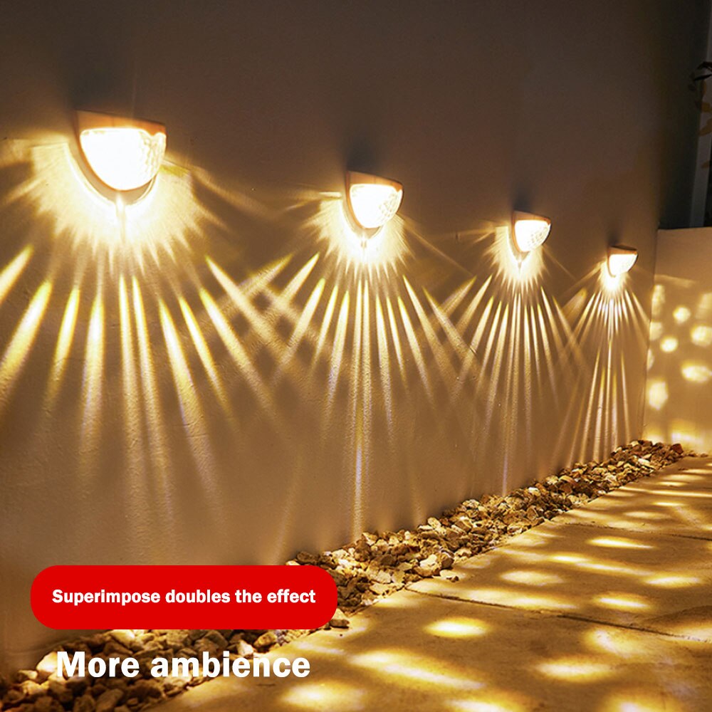 Outdoor Waterproof LED Solar Lights Garden Decoration Lighting Solar Fence Lights Wall Lamp Solar Powered Stairs Deck Lights