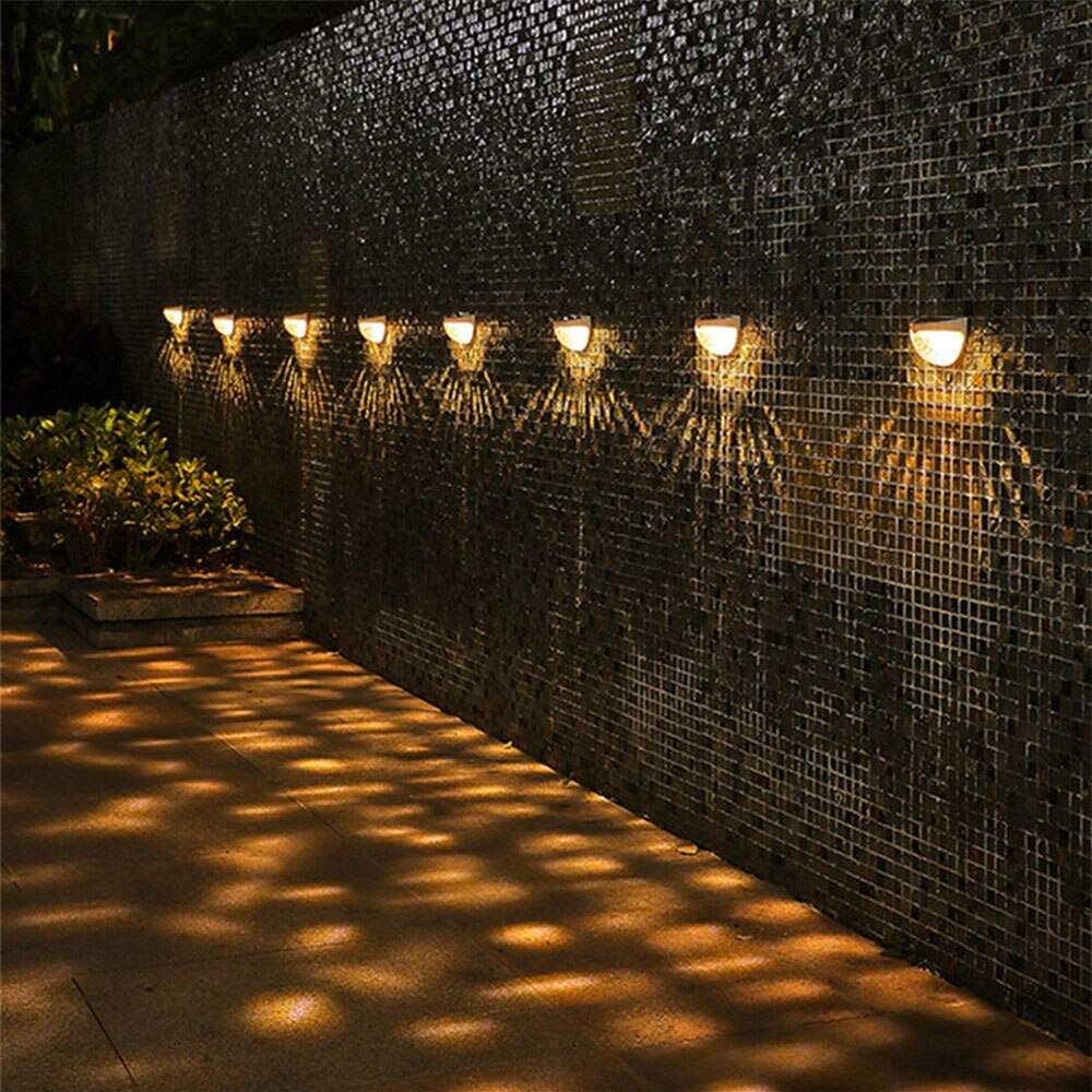 Outdoor Waterproof LED Solar Lights Garden Decoration Lighting Solar Fence Lights Wall Lamp Solar Powered Stairs Deck Lights