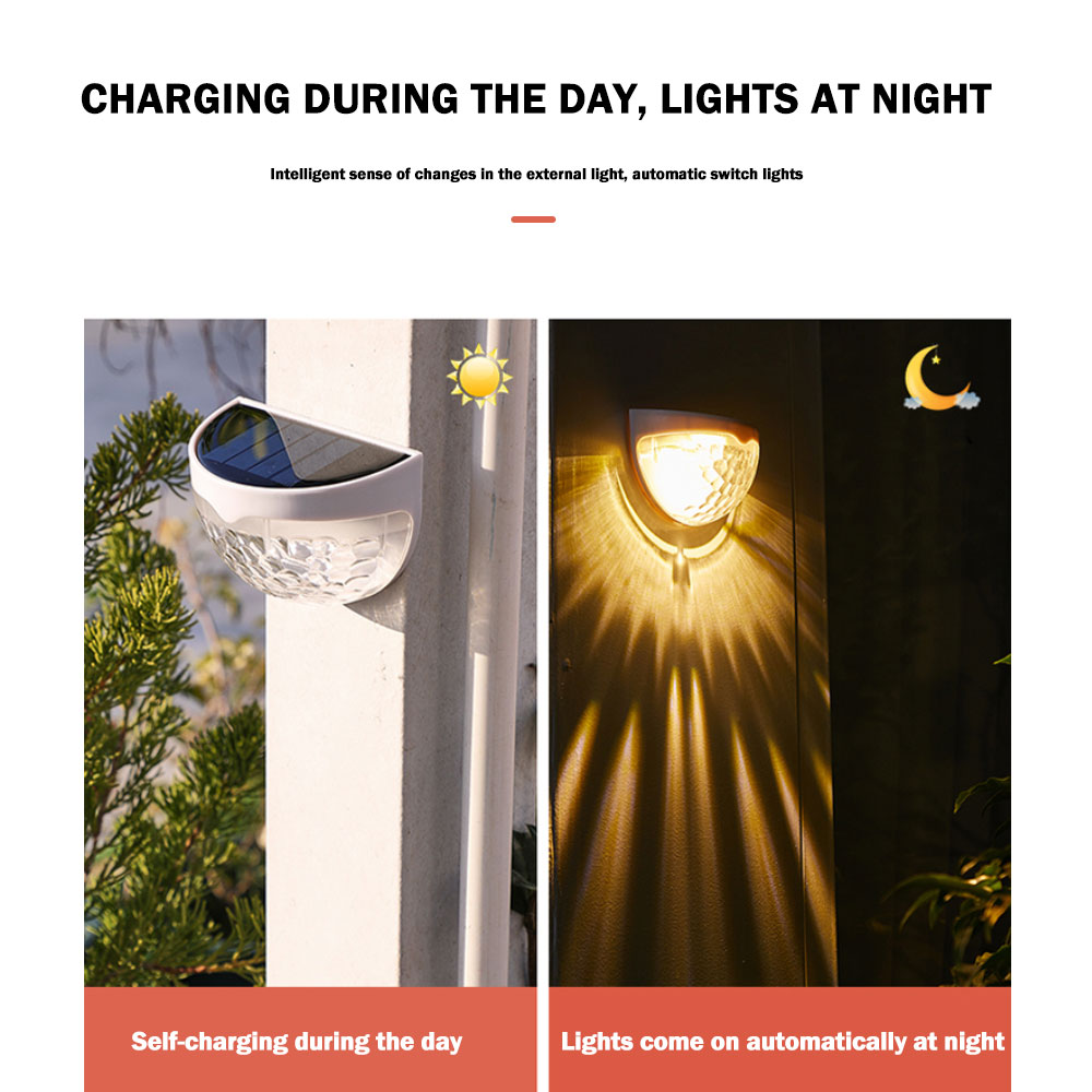 Outdoor Waterproof LED Solar Lights Garden Decoration Lighting Solar Fence Lights Wall Lamp Solar Powered Stairs Deck Lights