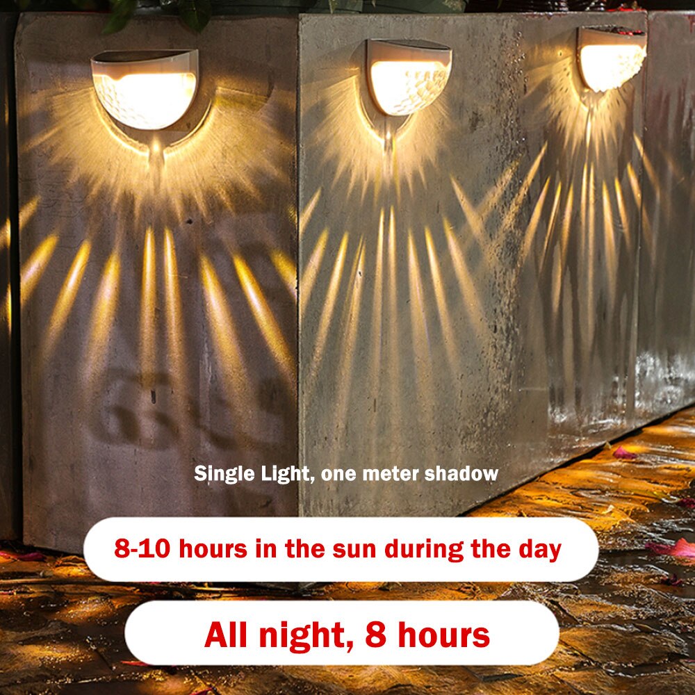 Outdoor Waterproof LED Solar Lights Garden Decoration Lighting Solar Fence Lights Wall Lamp Solar Powered Stairs Deck Lights