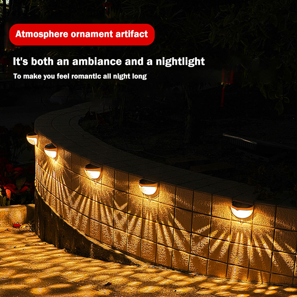 Outdoor Waterproof LED Solar Lights Garden Decoration Lighting Solar Fence Lights Wall Lamp Solar Powered Stairs Deck Lights