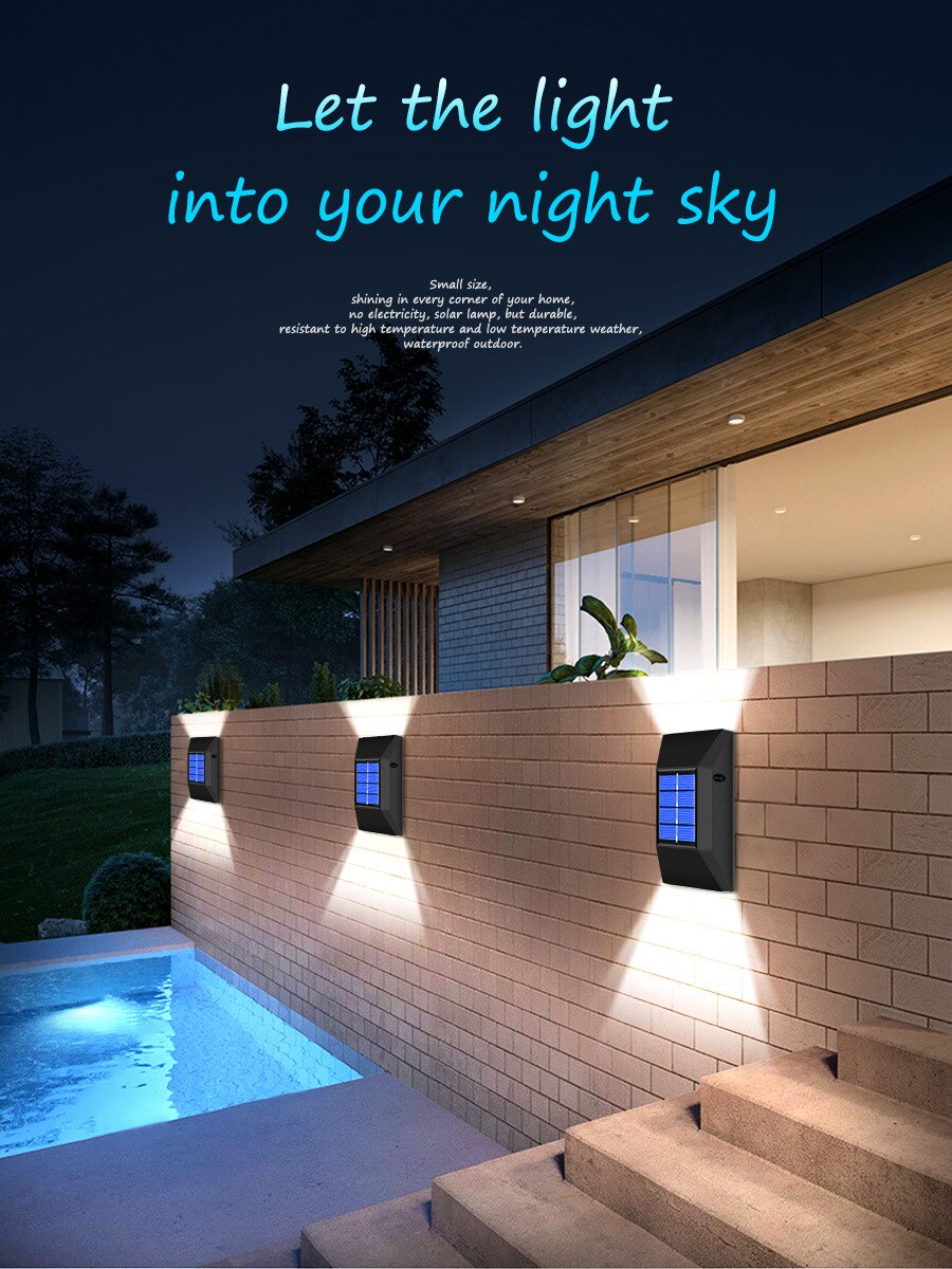 LED solar light outdoor wall lamp wall washer lamp suitable for wall decoration outdoor corridor fence garden lighting
