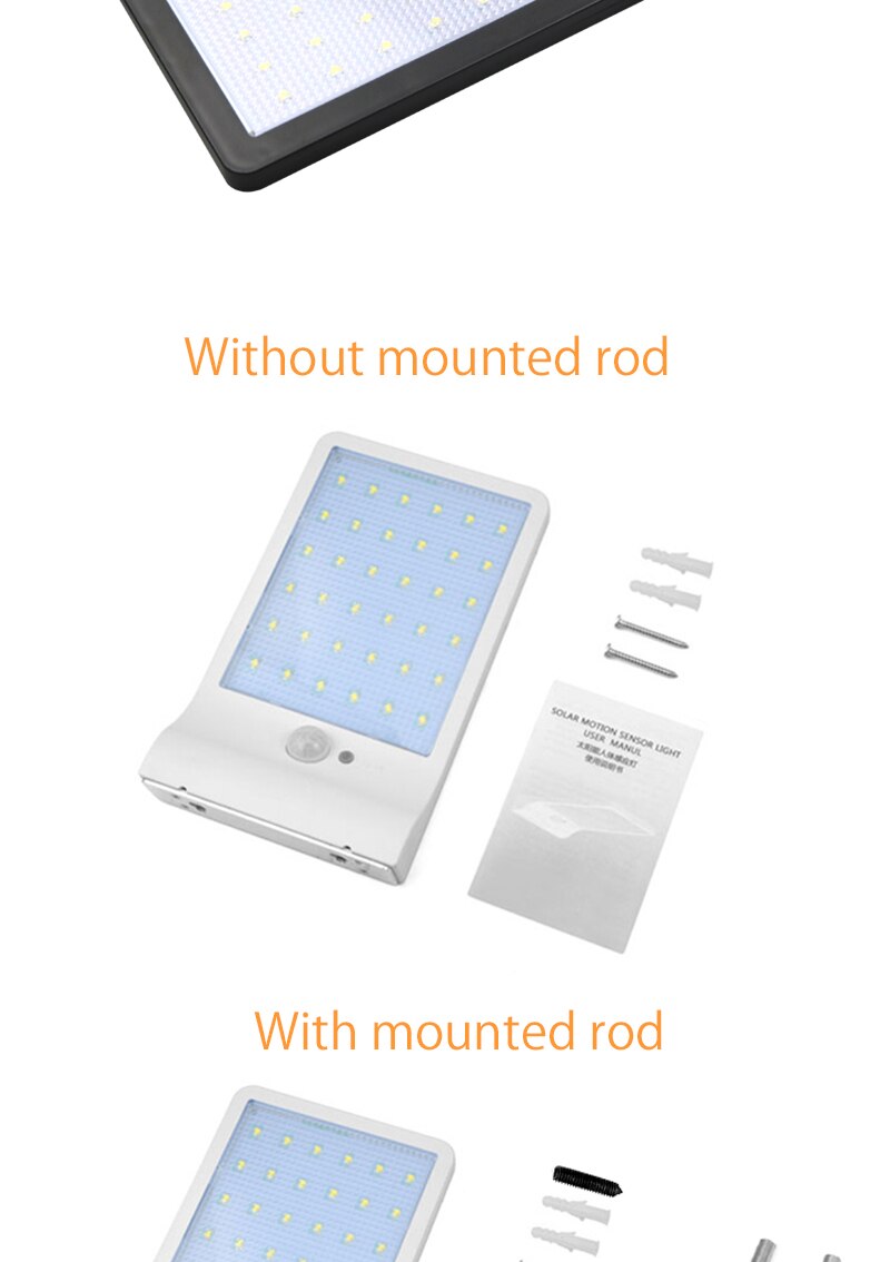 PIR motion sensor Solar Street light 1 modes Outdoor light wall lamp Waterproof Energy Saving Yard Path Home Garde