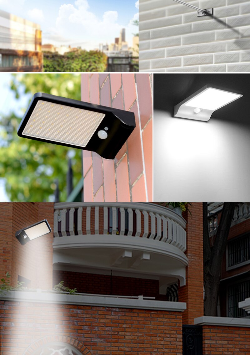 PIR motion sensor Solar Street light 1 modes Outdoor light wall lamp Waterproof Energy Saving Yard Path Home Garde