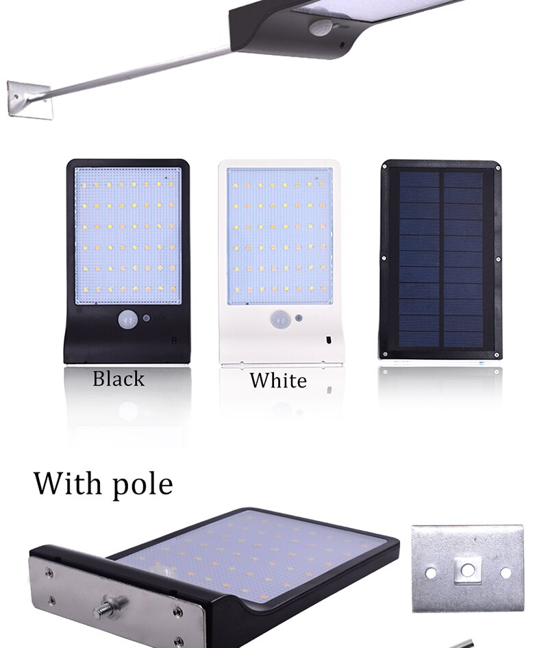 48 leds Solar Light Color Adjustable With Controller Three Modes Waterproof Lamp Lights For Outdoor Garden Wall Street