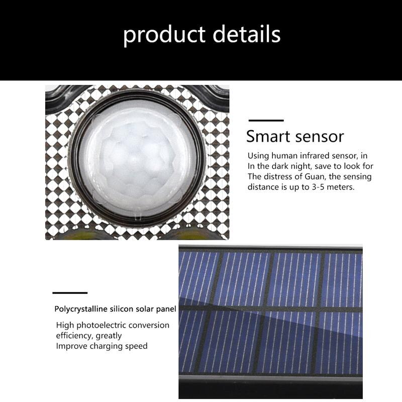 138 Solar LED Light Outdoor Motion Sensor Wall Lamp Remote Control Waterproof for Corridors Gates Roofs Courtyards Lighting