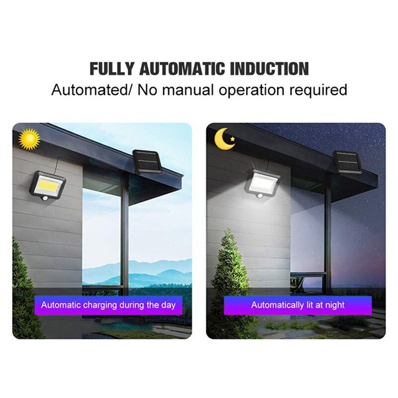 Solar Street Outdoor Wall Lamp PIR Motion Sensor Indoor IP65 Waterproof for Camping Home Garden Yard Decorative Lights 3 Modes