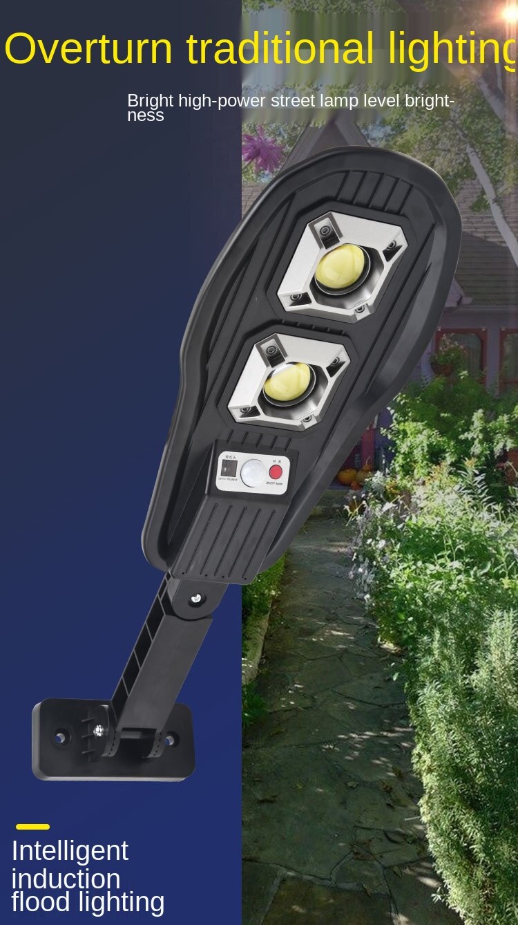 High Power Solar Lights Led Light PIR Motion Sensor with Smart Remote Control Waterproof Lamps 3 heads Lighing