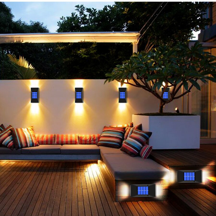 Solar Lights Outdoor LED Light Control Sensor Waterproof for Deck Fence Post Door Yard and Garage Pathway Porch Garden Wall Lamp
