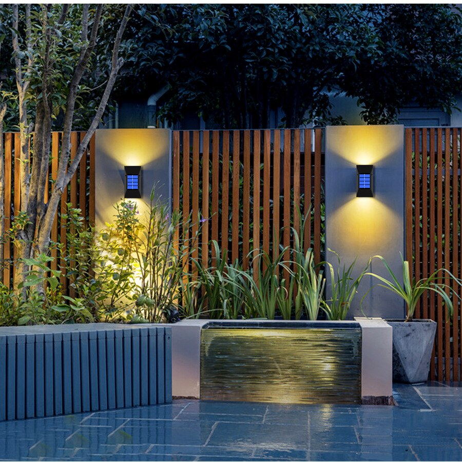 Solar Lights Outdoor LED Light Control Sensor Waterproof for Deck Fence Post Door Yard and Garage Pathway Porch Garden Wall Lamp