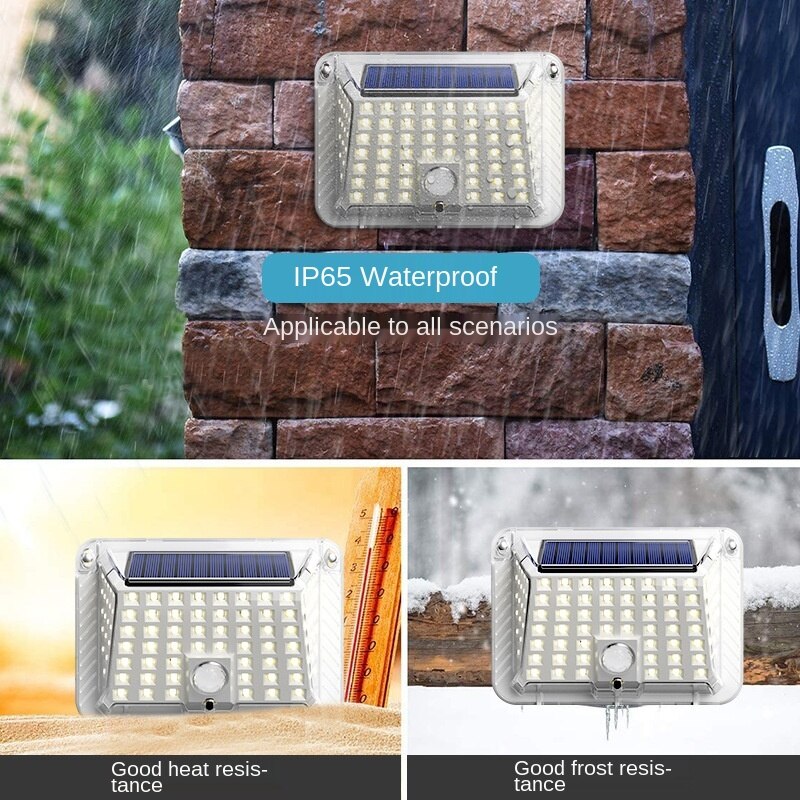 Powerful LED Powered Solar Wall Light Outdoor Waterproof with Motion Sensor Light for Garden Fence Yard Swim Pool Street Lamp