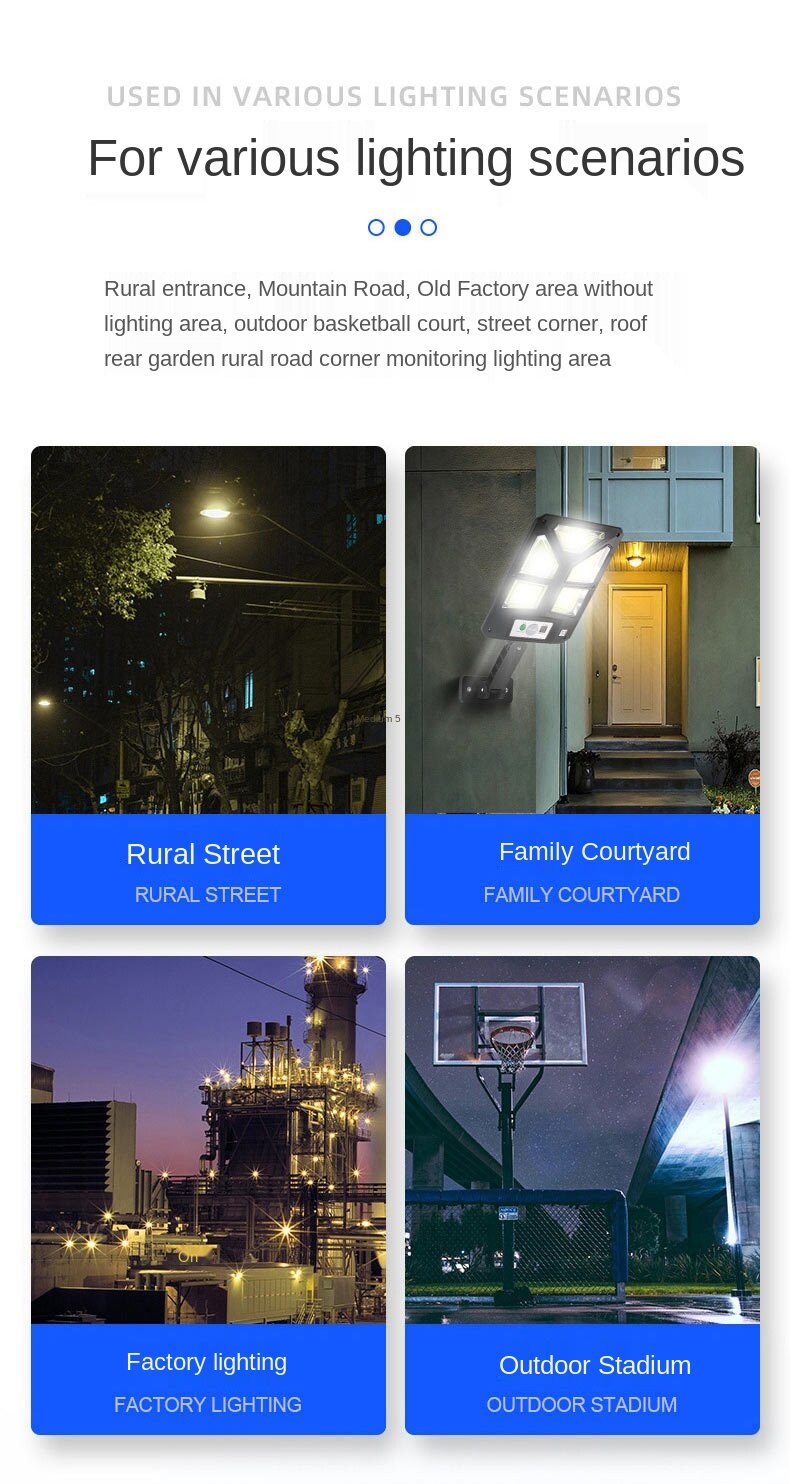 Led Solar Street Lights Outdoor Lamp Waterproof Motion Sensor Security Lighting for Garden Landscape Patio Path Yard Pool