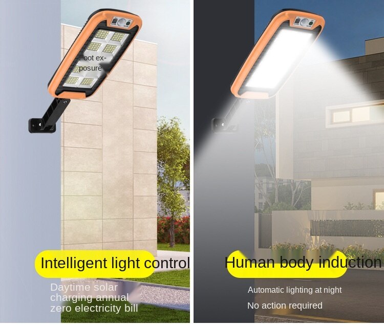 Solar LED Light Outdoor Wireless PIR Motion Sensor Waterproof with Smart Remote Wall Solar Street Lamp for Garage Garden Pool
