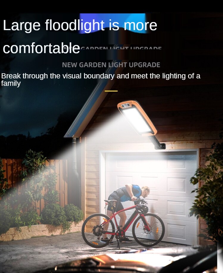 Solar LED Light Outdoor Wireless PIR Motion Sensor Waterproof with Smart Remote Wall Solar Street Lamp for Garage Garden Pool