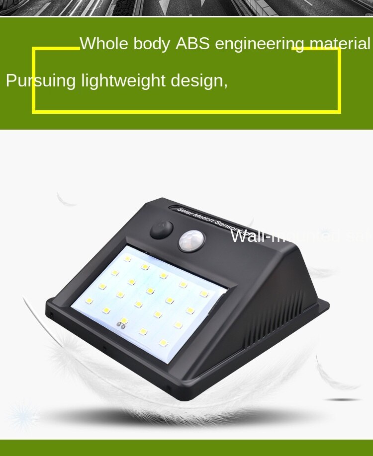 LED Outdoor Solar Courtyard Wall Light Motion Sensor Rechargeable Corridor Waterproof Yard Garden Country House Street Light