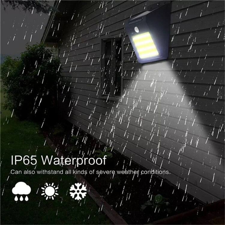 Solar LED Light Outdoor Waterproof 3 Modes Sunlight Powered with PIR Motion Sensor for Street Wall Garden Fence Garage Yard Lamp