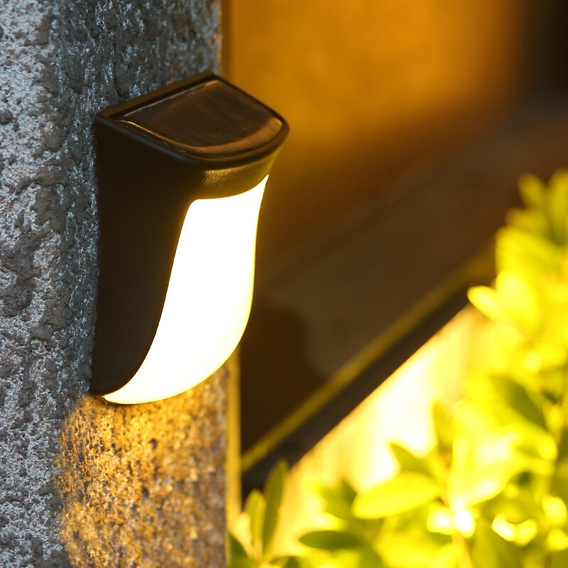 LED Waterproof Solar Light Outdoor Wall Lamp Corridor Lights Up Automatically At Night of Staircase Step Garden Yard Drive Way