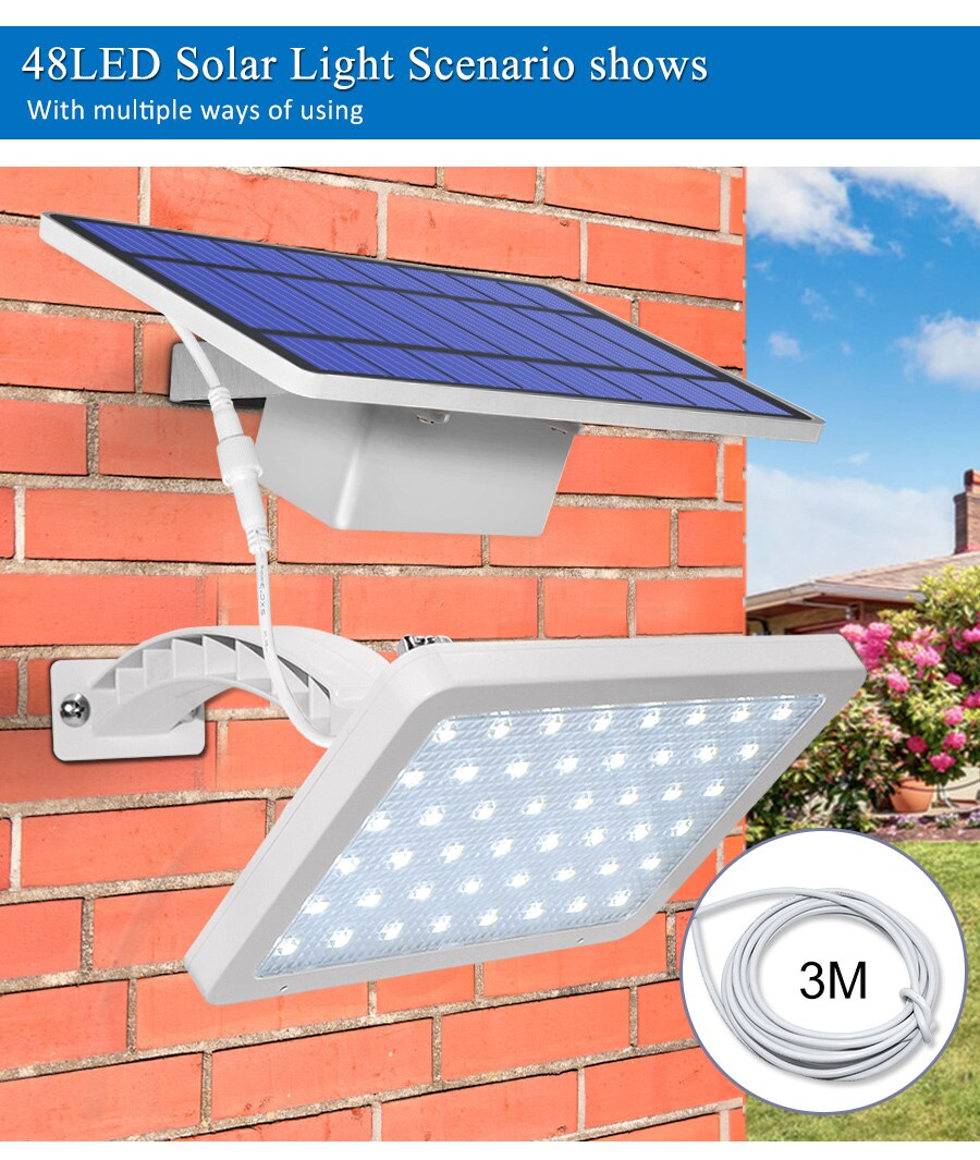48 Leds Solar Light for Outdoor Garden Wall Yard Security Lighting with Adustable Lighting Angle Waterproof Villa Street Lamps