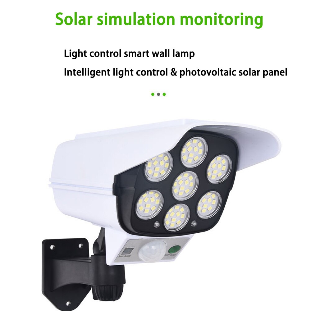 Outdoor Solar Simulation Monitoring Lamp Street Fake Surveillance Cameras Motion Sensor Lights Garden Yard Garage Wall Lamps