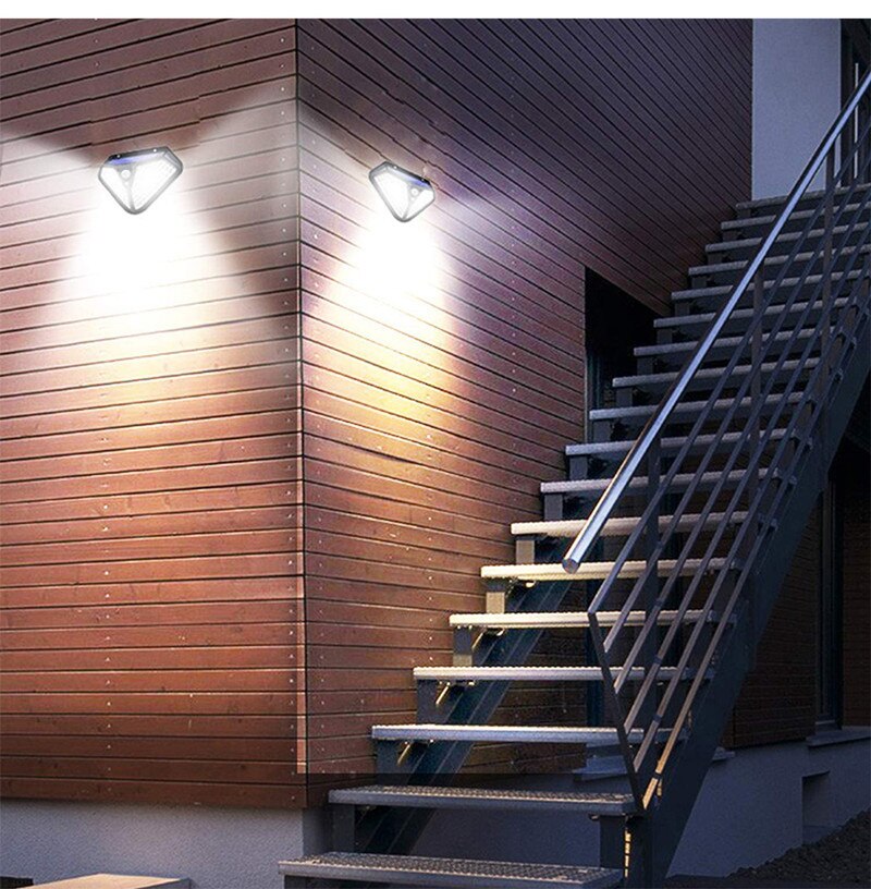LED Solar Light Outdoor Wall Lamp Powered Sunlight 3 Modes PIR Motion Sensor for Garden Decoration Garage Porch Street Lights