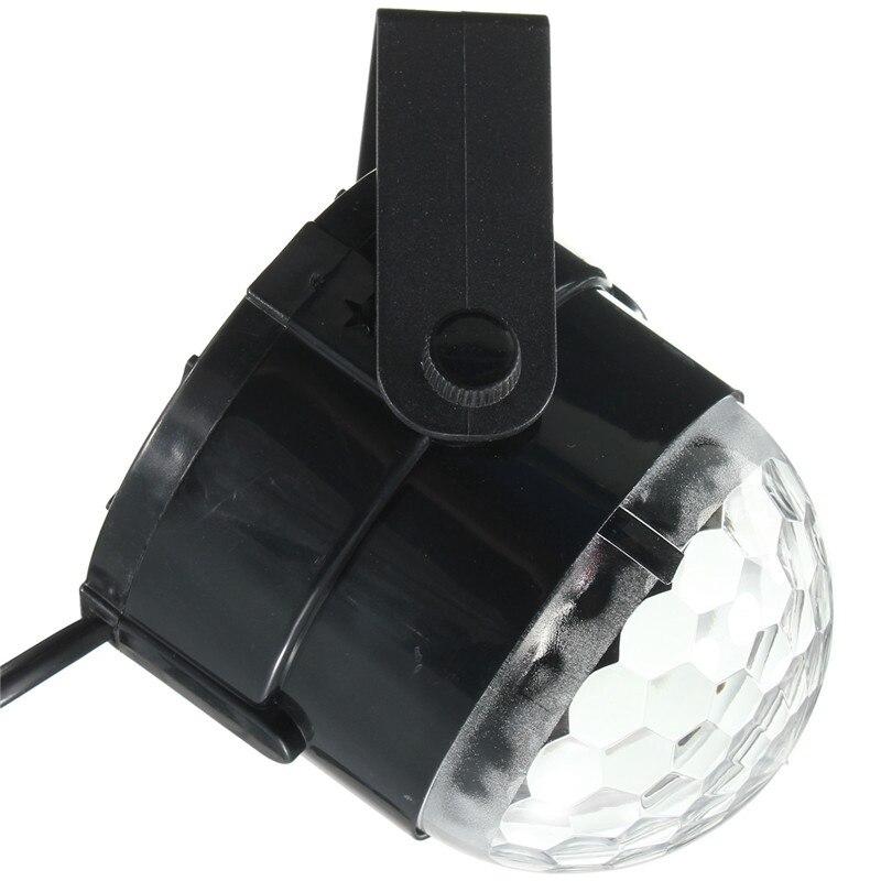 1pcs RGB LED Crystal Magic Rotating Ball Lights Sound Activated Disco Light Music Christmas KTV Party US Plug