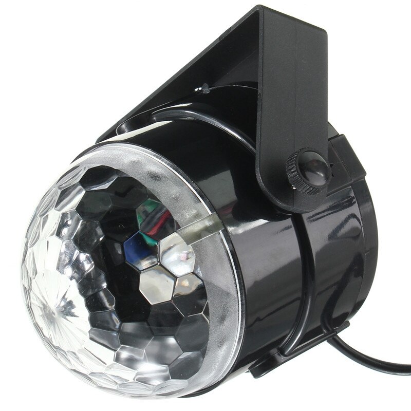 1pcs RGB LED Crystal Magic Rotating Ball Lights Sound Activated Disco Light Music Christmas KTV Party US Plug