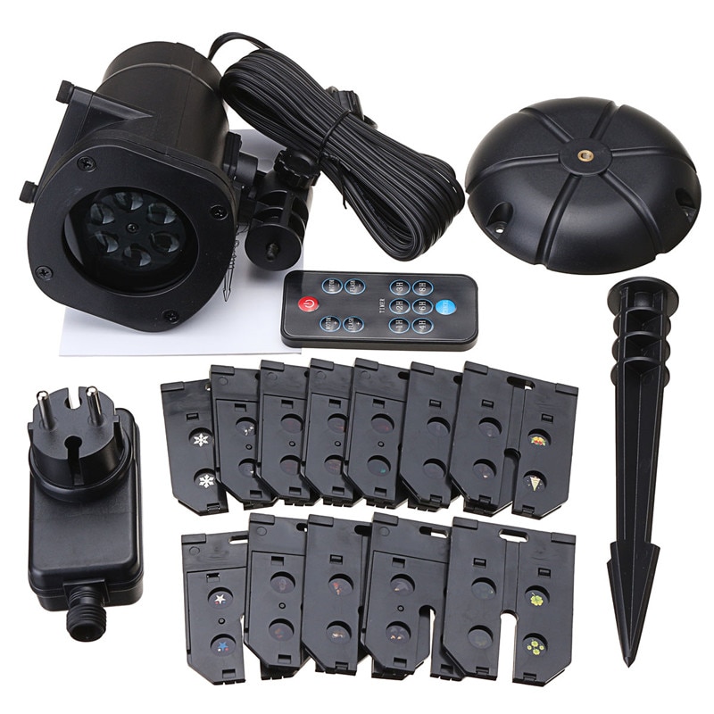 4W LED Remote Projector Stage Light Moving Laser Spotlightt Christmas Garden Outdoor Holiday Lighting 12 Patterns Waterproof