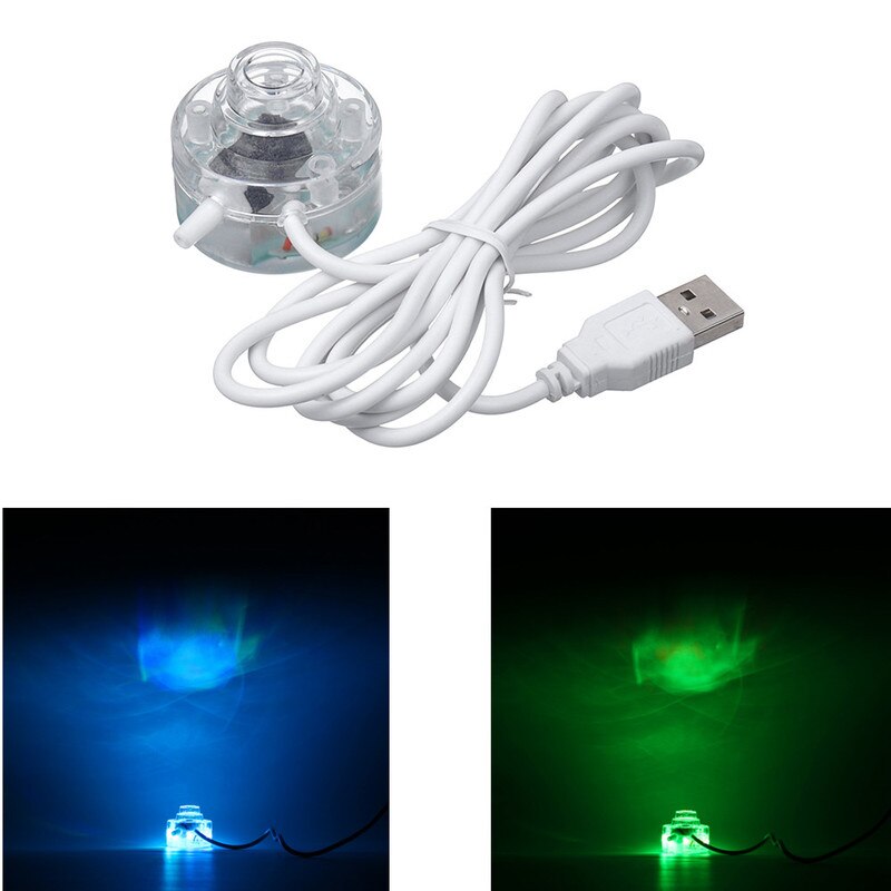 Round Aquarium Air Stone Disk Multi-colored Fish Tank Bubbler Safe Led Bubble Light Auto Color Changing US/EU Plug