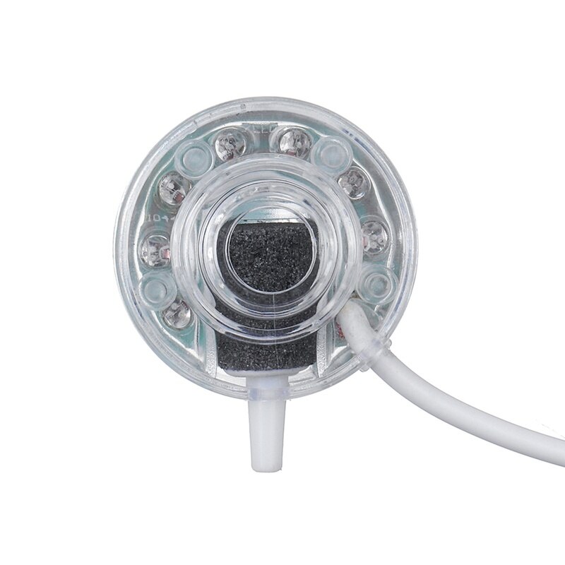 Round Aquarium Air Stone Disk Multi-colored Fish Tank Bubbler Safe Led Bubble Light Auto Color Changing US/EU Plug