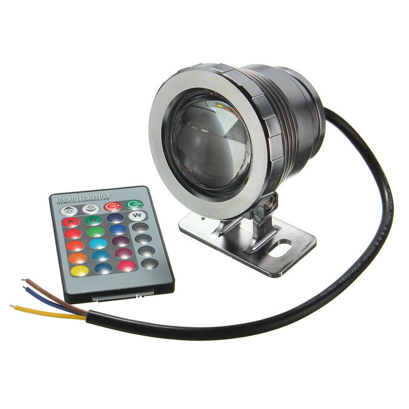 DC 12V/AC 85-265V Waterproof IP68 5W RGB LED Light Fountain Pool Pond Spotlight Underwater Lamp With 24 keys Remote Control