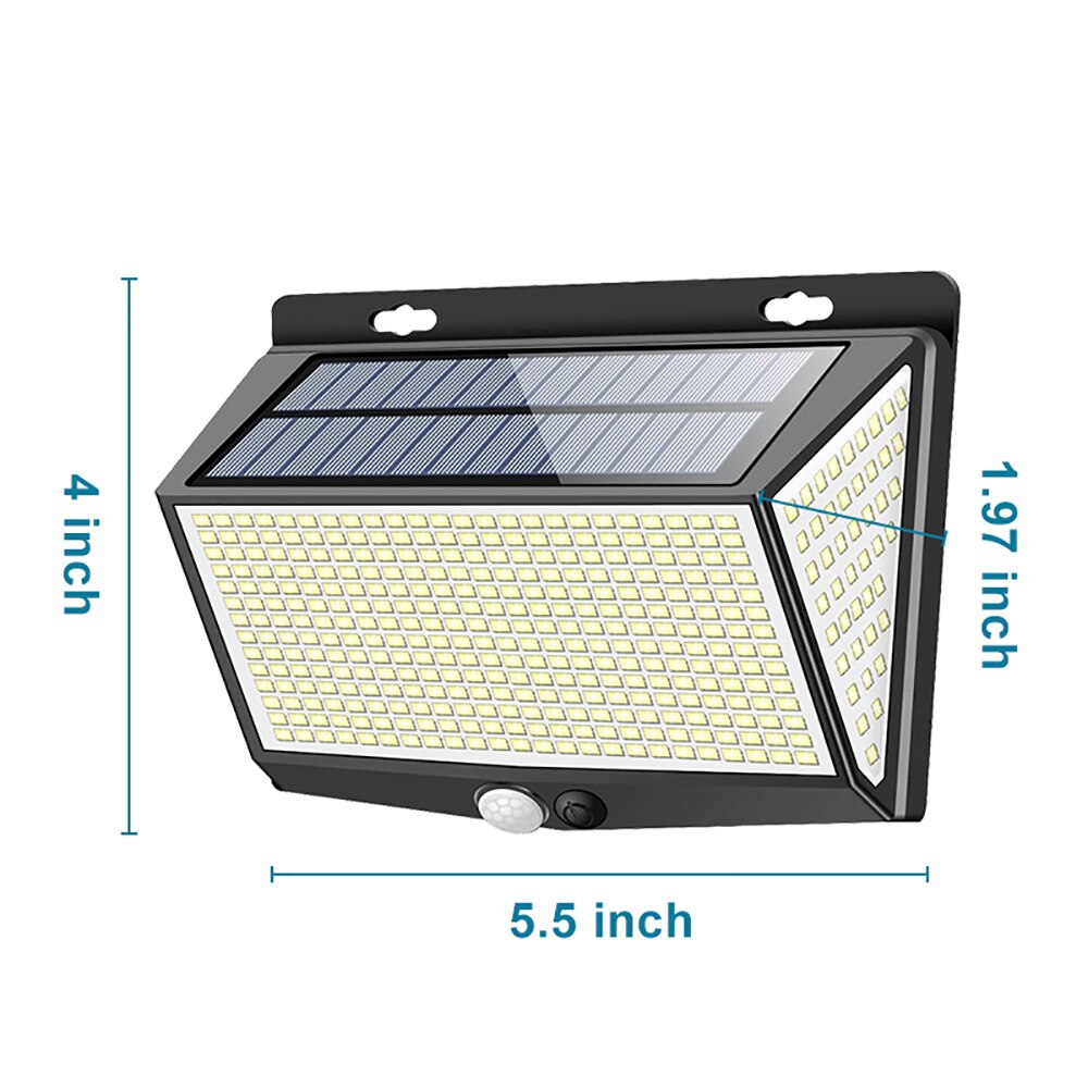 Solar Lights Outdoor 468 LEDs 3Modes IP65 Waterproof PIR Motion Sensor Light Modes Large Bright Solar Garden Light