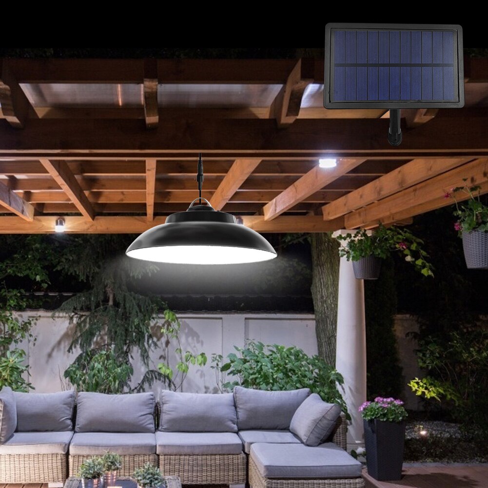 Solar LED Light Outdoor Motion Sensor Indoor Solar Powered Pendant Lamps IP65 Waterproof Dual Head Lamps for Garden Yard