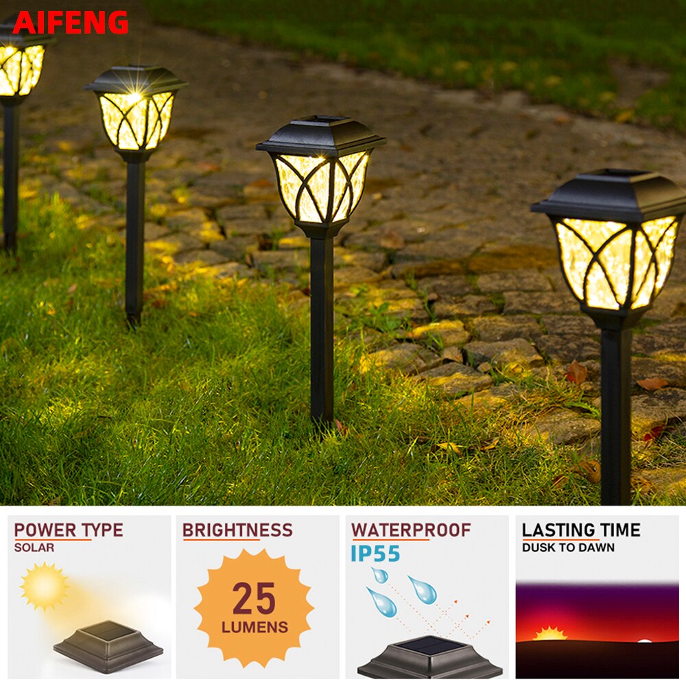 Solar Lamp Outdoor LED Retro Solar Powered Garden Lights Home Waterproof Park Lawn Path Landscape Lighting Decorative