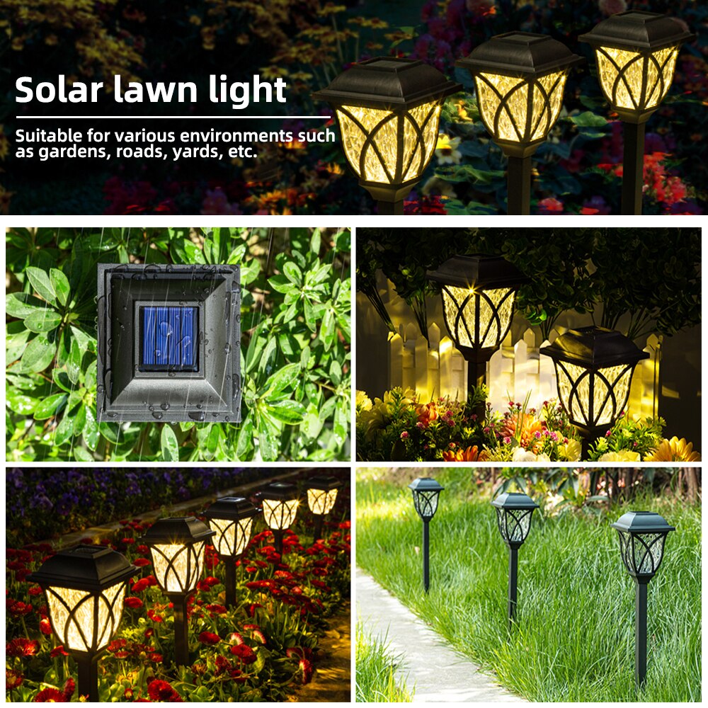 Solar Lamp Outdoor LED Retro Solar Powered Garden Lights Home Waterproof Park Lawn Path Landscape Lighting Decorative