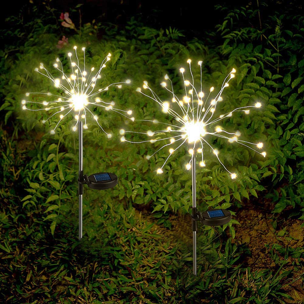 120 Led Solar Garden Lights Solar Firework Lights Solar Powered String Light with 2 Modes for Garden, Patio, Yard, Flowerbed