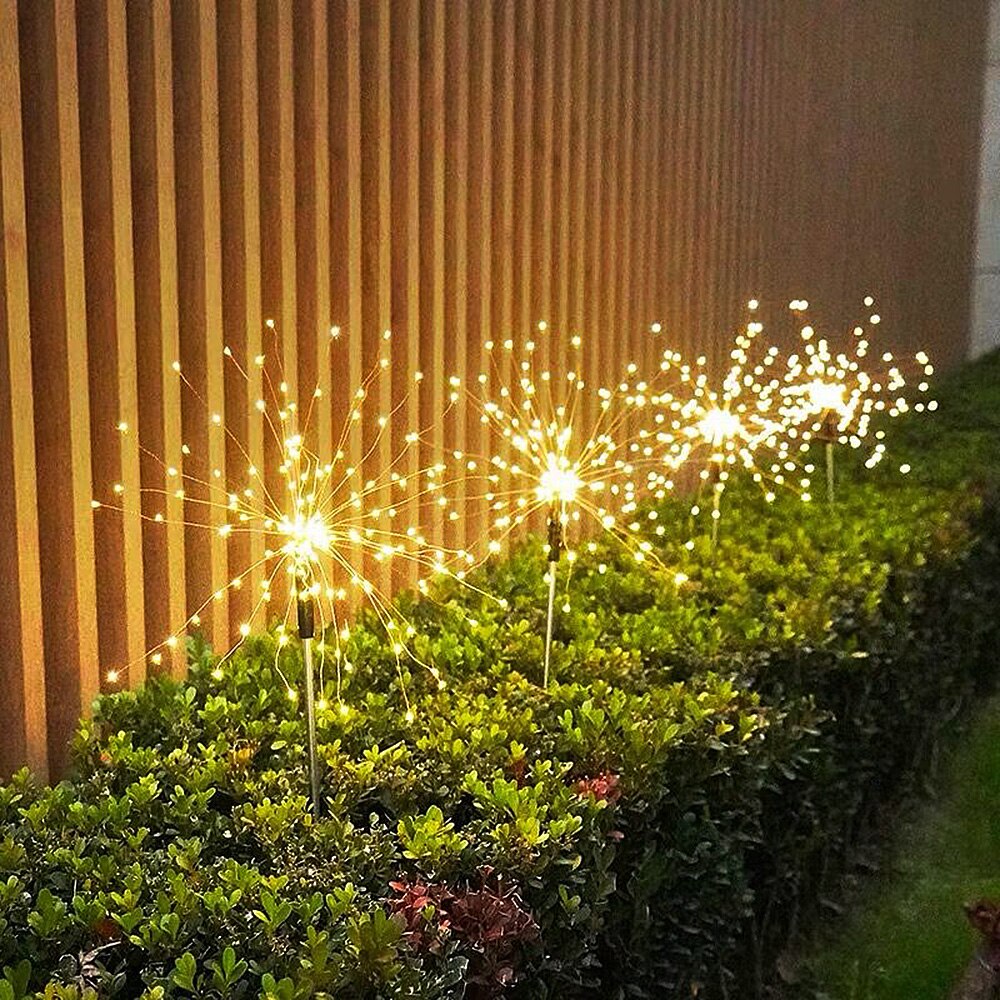 120 Led Solar Garden Lights Solar Firework Lights Solar Powered String Light with 2 Modes for Garden, Patio, Yard, Flowerbed