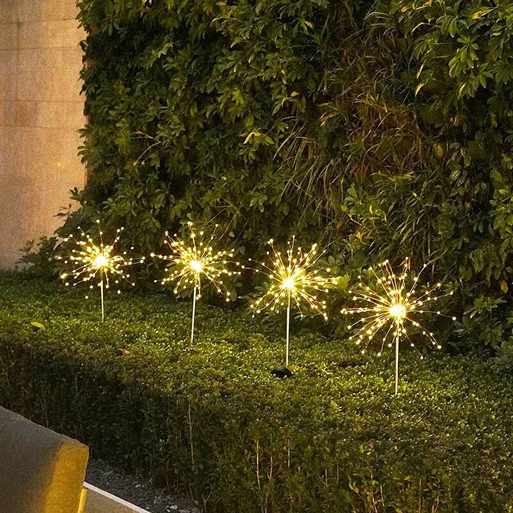 120 Led Solar Garden Lights Solar Firework Lights Solar Powered String Light with 2 Modes for Garden, Patio, Yard, Flowerbed