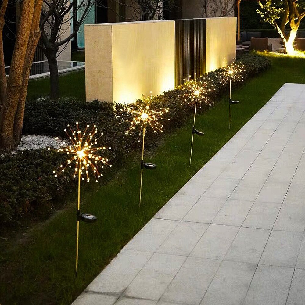 120 Led Solar Garden Lights Solar Firework Lights Solar Powered String Light with 2 Modes for Garden, Patio, Yard, Flowerbed