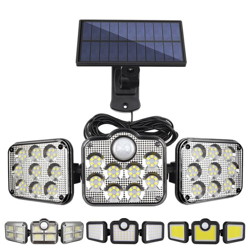 Energia LED Solar Light Outdoor Patio Lights 2400Mah Luses De Patio Solares 3500Lum Detachable 3 Heads Remote Control Wall Lamp