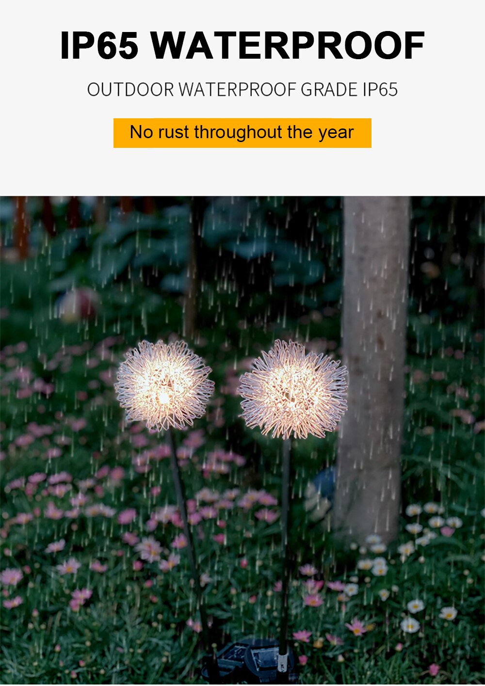 Solar LED Light Outdoor Dandelion Lights Garden Decoration String Lamp Courtyard IP65 Waterproof Solar Light Fairy Lamps