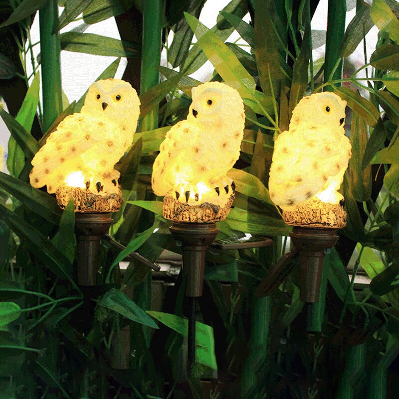 Solar Powered Garden LED Lights Owl Animal Pixie Lawn Ornament Waterproof Lamp Unique Christmas Lights Outdoor Solar Lamps