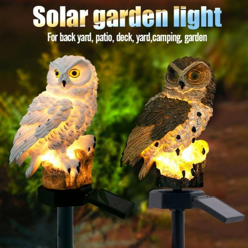 Solar Powered Garden LED Lights Owl Animal Pixie Lawn Ornament Waterproof Lamp Unique Christmas Lights Outdoor Solar Lamps