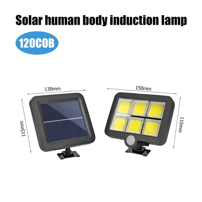 Solar Outdoor Lighting COB 120 LED Solar Light Garden Lamp Human Body Induction Light Waterproof Yard Street Light Wall Lamp