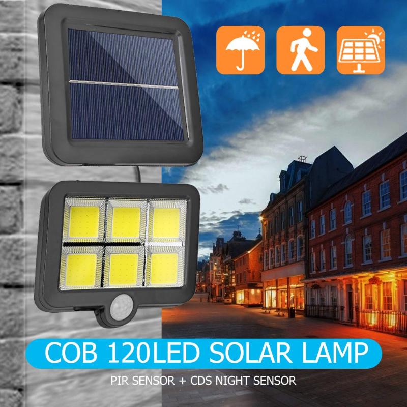 Solar Outdoor Lighting COB 120 LED Solar Light Garden Lamp Human Body Induction Light Waterproof Yard Street Light Wall Lamp