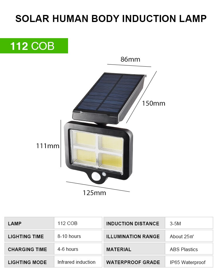 120LED Solar Light Outdoor Motion Sensor Wall Light Waterproof Lamp Emergency Pathway Yard Street Lamp for Garden Decoration