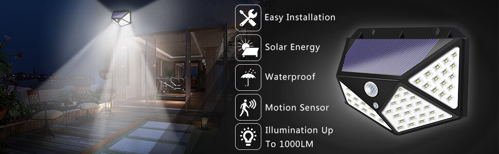 188 LED Solar Light Outdoor 4Modes Solar Lamp Powered Sunlight Waterproof Motion Sensor Light for Garden Patio Luces Solares