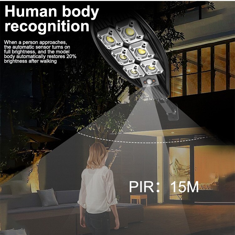 Solar LED Street Light Waterproof Remote Control Solar Led Outdoor Light Motion Sensor Lamp Outdoor Garden Security Lights